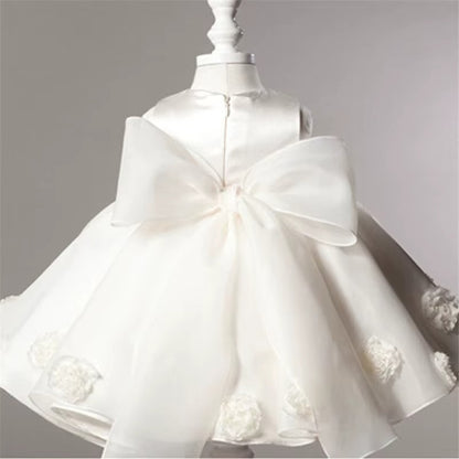 Girls White Flower Girl Dress