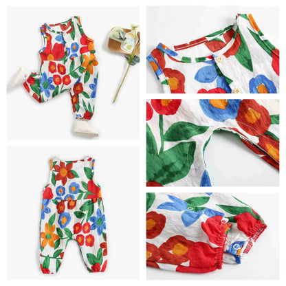 Baby Girl Floral Summer Sleeveless Jumpsuit