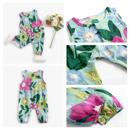 Baby Girl Floral Summer Sleeveless Jumpsuit