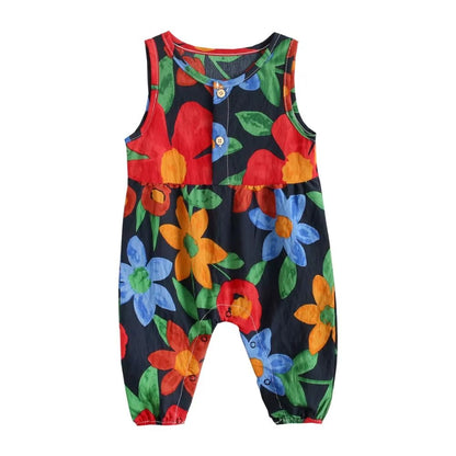 Baby Girl Floral Summer Sleeveless Jumpsuit