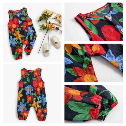 Baby Girl Floral Summer Sleeveless Jumpsuit