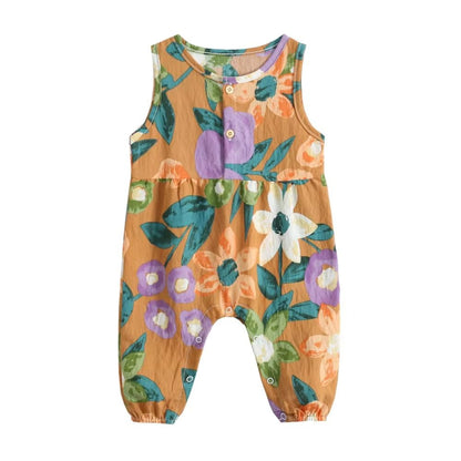 Baby Girl Floral Summer Sleeveless Jumpsuit