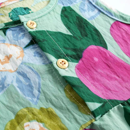 Baby Girl Floral Summer Sleeveless Jumpsuit