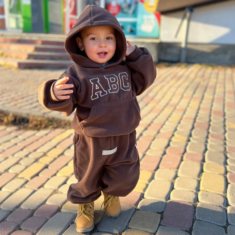 Kids ABC Fleece Hoodie & Jogger Set