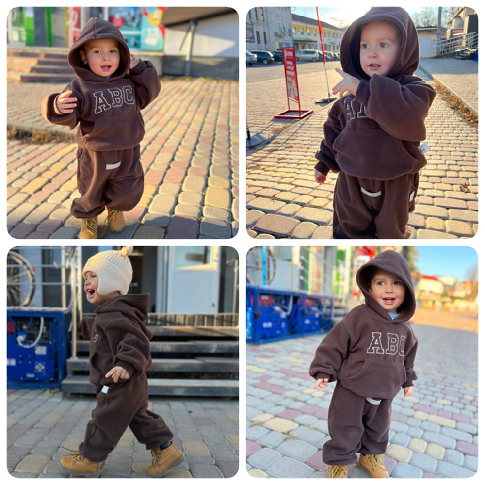 Kids ABC Fleece Hoodie & Jogger Set