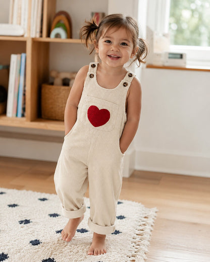 Kids Corduroy Heart Overall