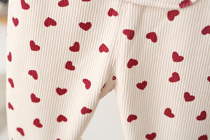 Kids Corduroy Heart Print Overalls