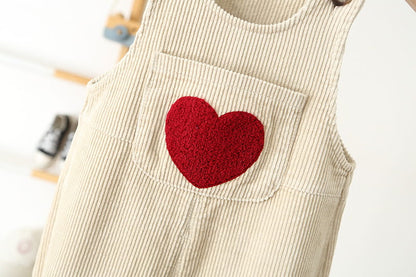 Kids Corduroy Heart Overall