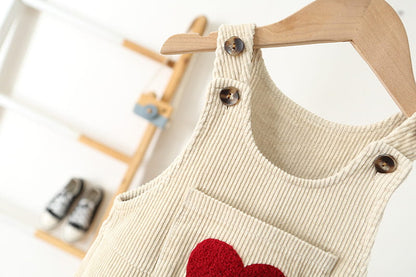 Kids Corduroy Heart Overall