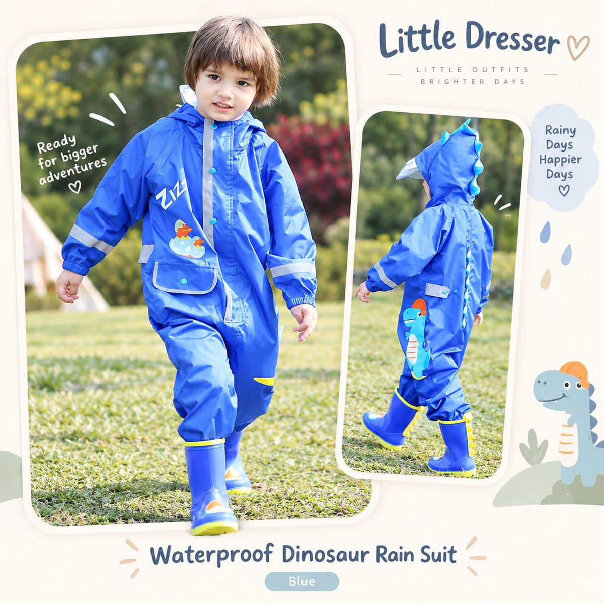 Kids Dinosaur Rain Suit