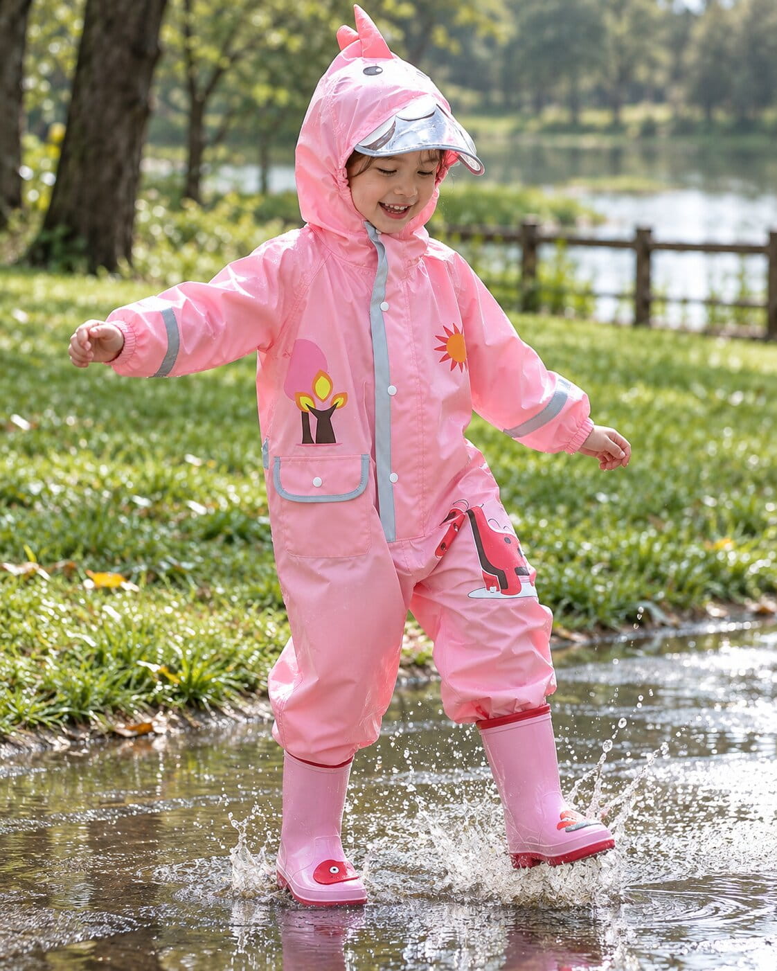 Kids Dinosaur Rain Suit