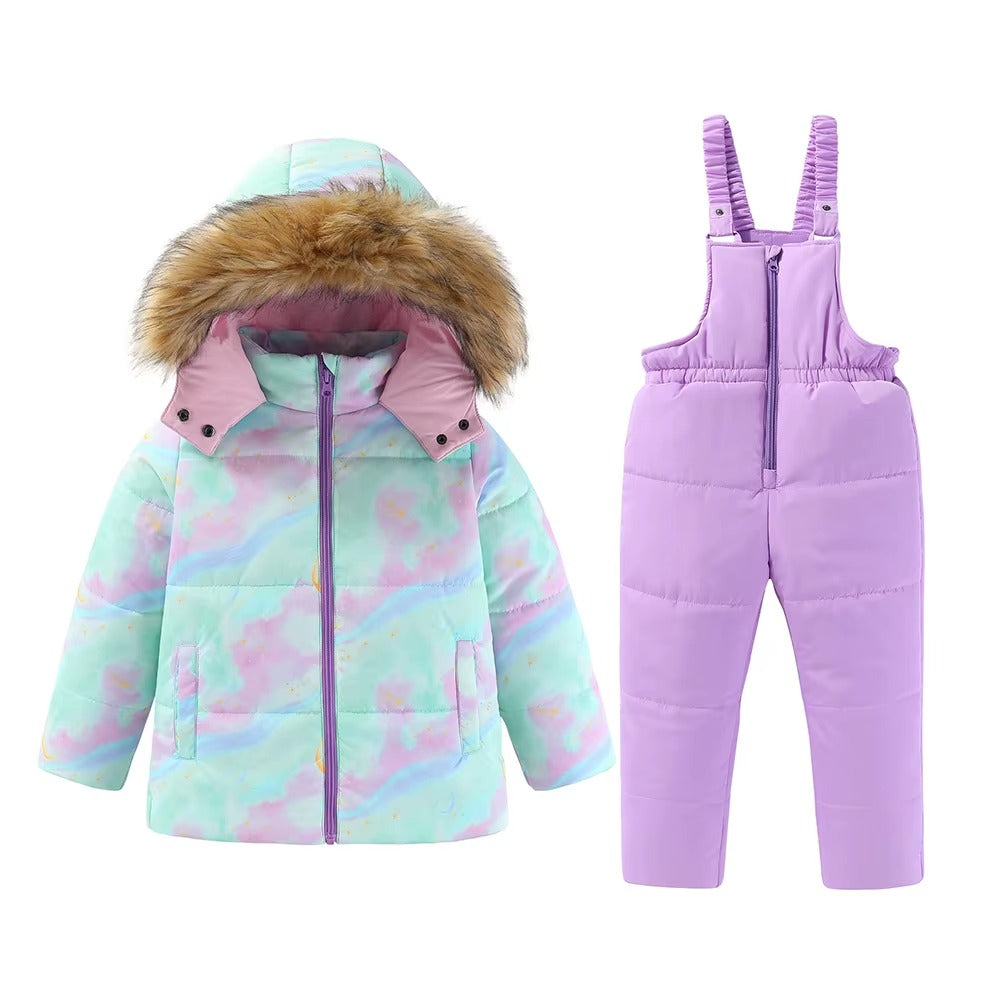 Kids Geometric Winter Ski Jacket