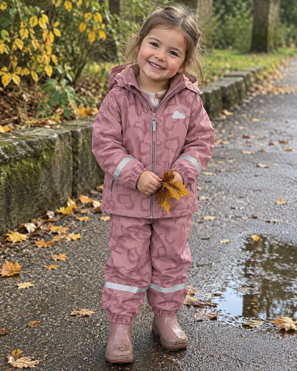 Kids Heart Print Rain Suit