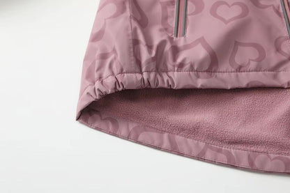 Kids Heart Print Rain Suit