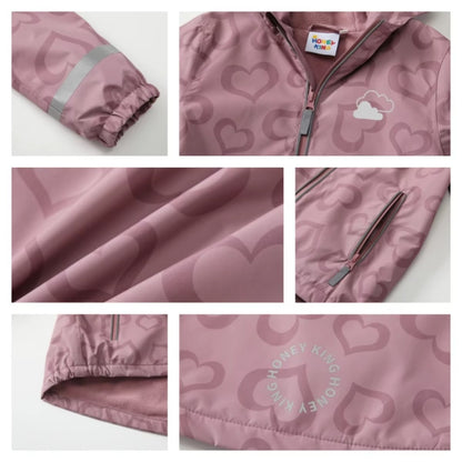 Kids Heart Print Rain Suit