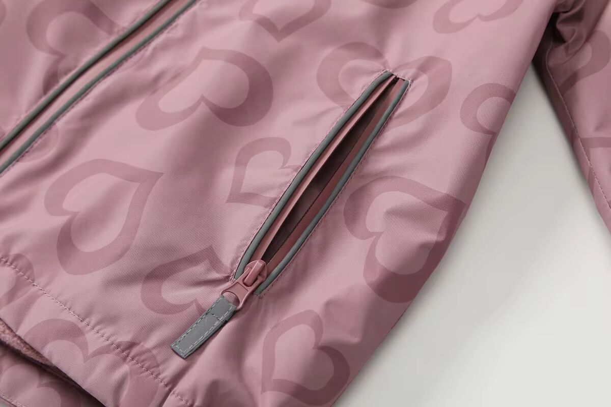 Kids Heart Print Rain Suit