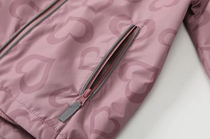 Kids Heart Print Rain Suit