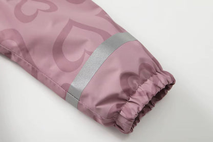 Kids Heart Print Rain Suit