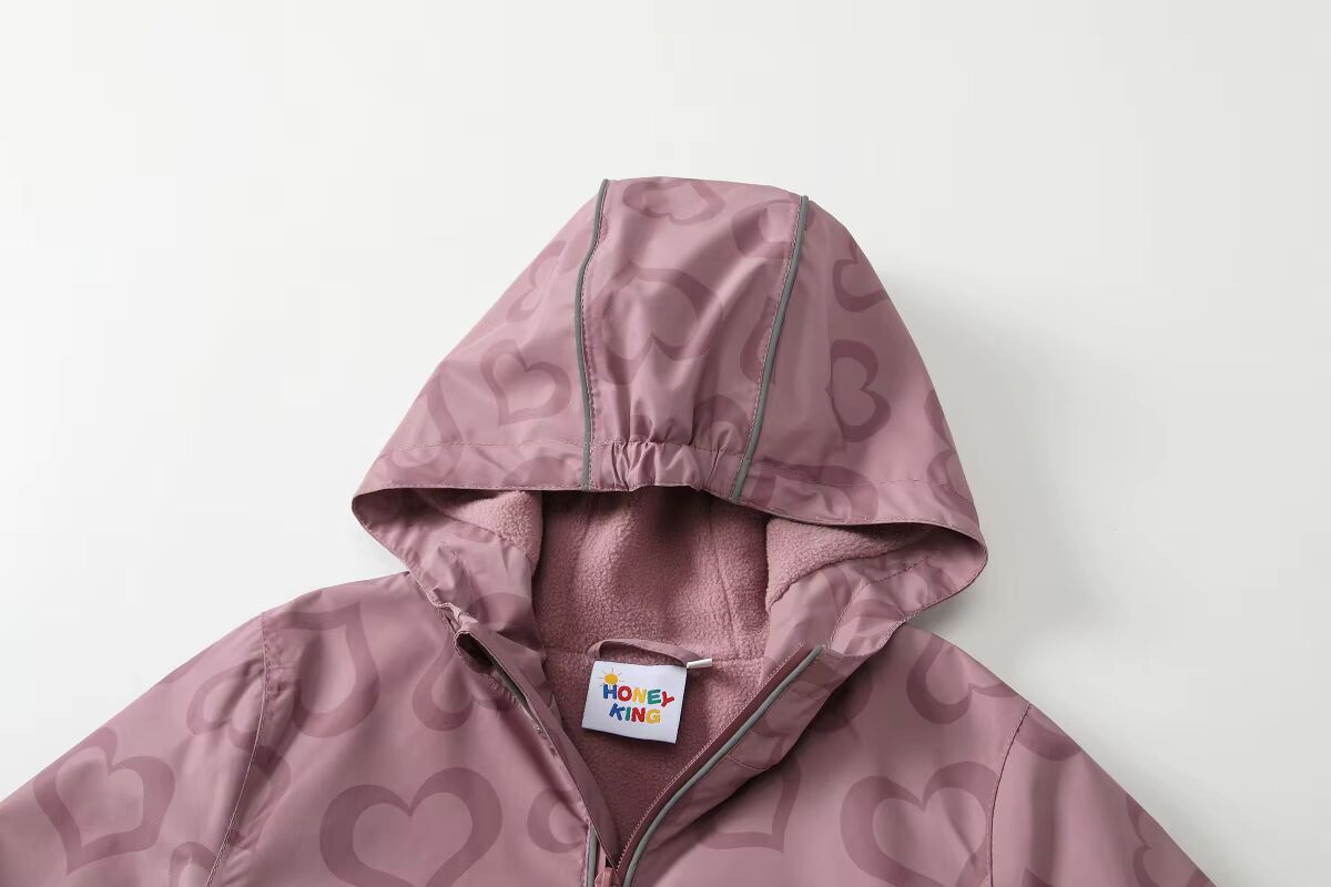Kids Heart Print Rain Suit