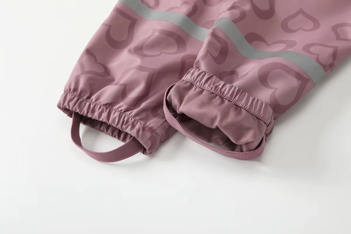 Kids Heart Print Rain Suit