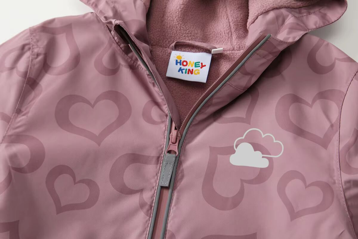 Kids Heart Print Rain Suit