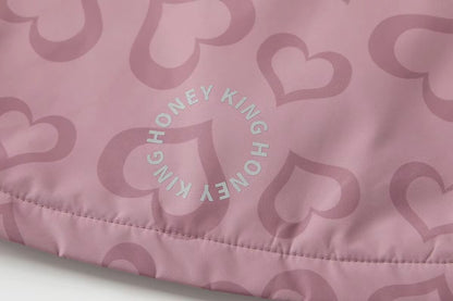 Kids Heart Print Rain Suit