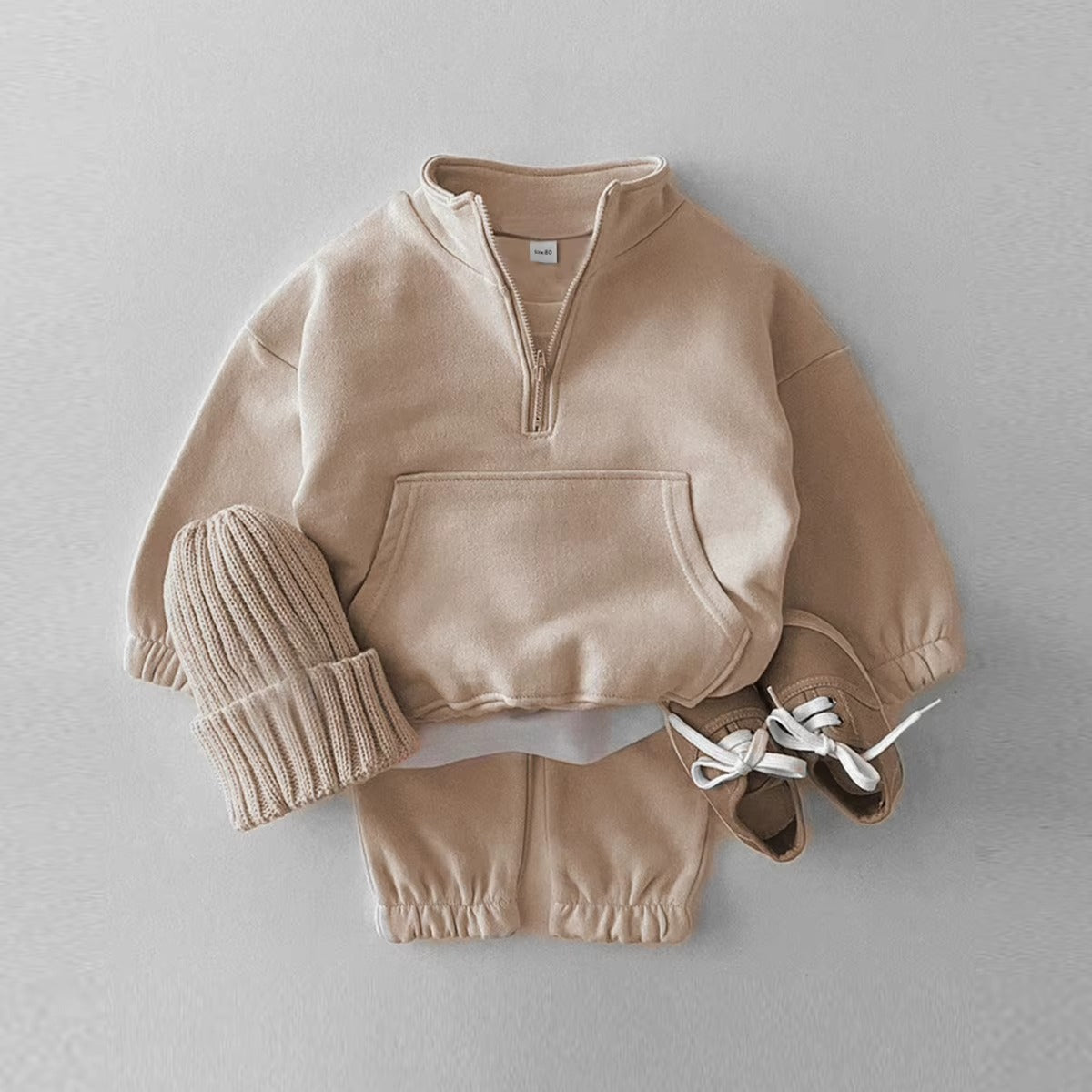 Kids Quarter Zip Tracksuit Set