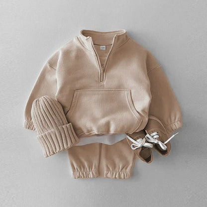 Kids Quarter Zip Tracksuit Set