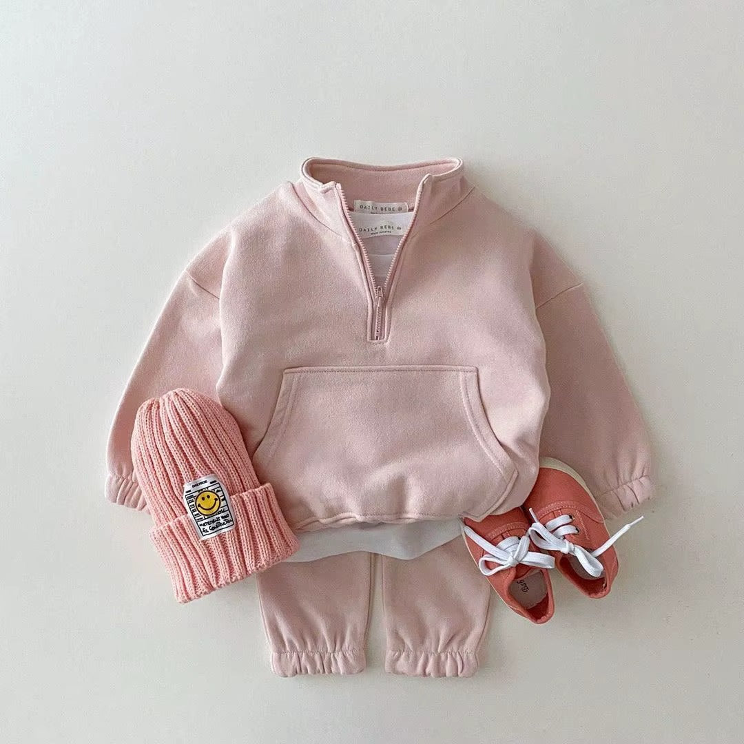 Kids Quarter Zip Tracksuit Set