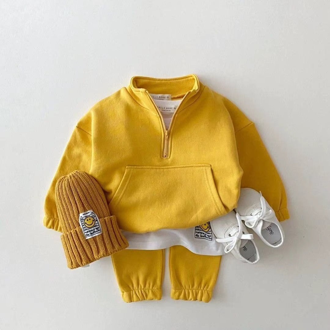 Kids Quarter Zip Tracksuit Set