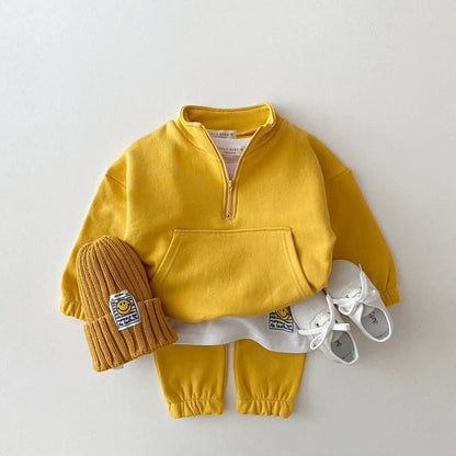 Kids Quarter Zip Tracksuit Set