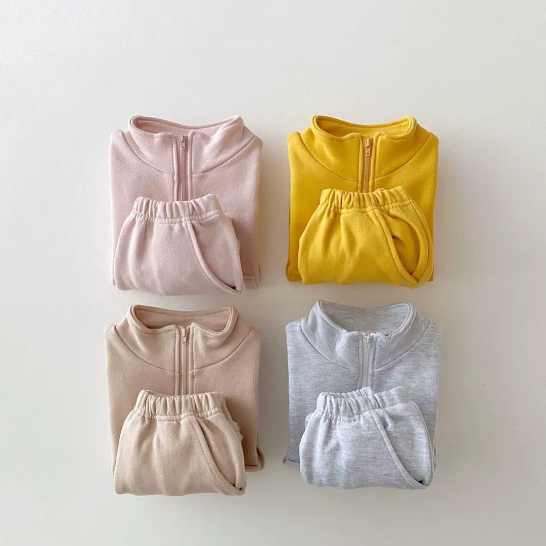 Kids Quarter Zip Tracksuit Set