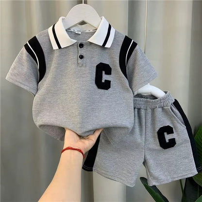 Kids Varsity Polo Shorts Set