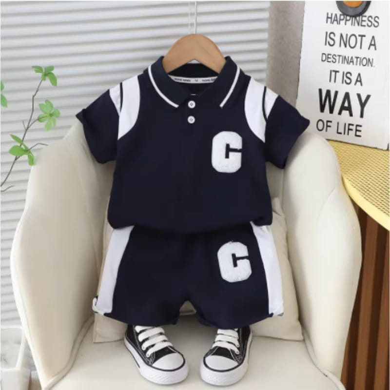 Kids Varsity Polo Shorts Set