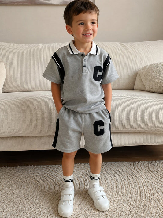 Kids Varsity Polo Shorts Set