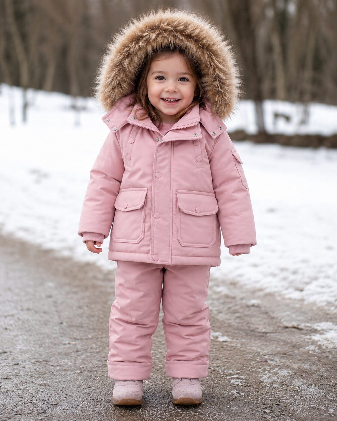 Kids Winter Down Snowsuit Set