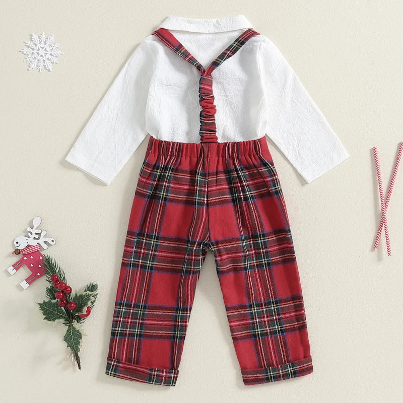 Baby 3-Piece Collared Romper Set