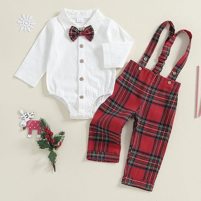 Baby 3-Piece Collared Romper Set