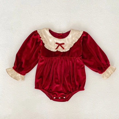 Baby Bow Collar Christmas Romper