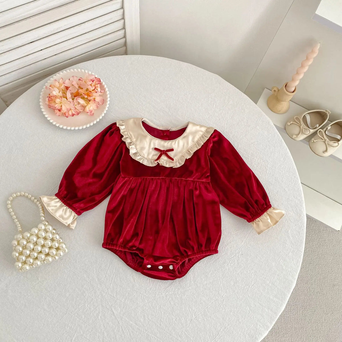 Baby Bow Collar Christmas Romper