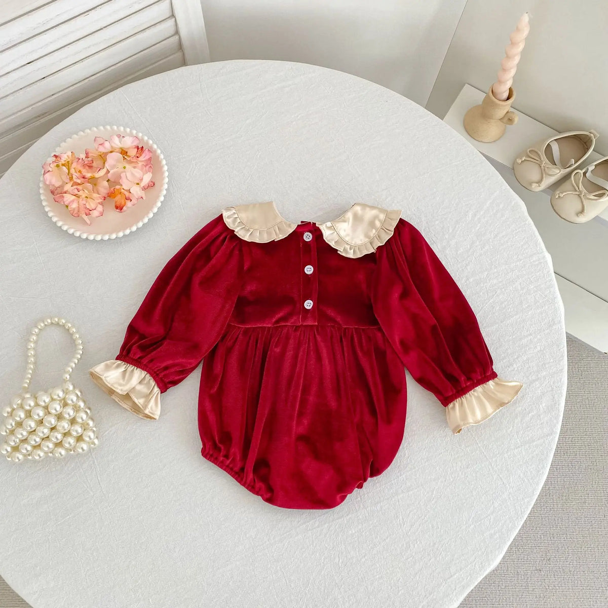 Baby Bow Collar Christmas Romper