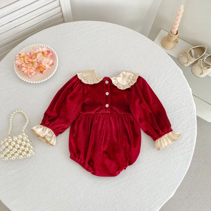 Baby Bow Collar Christmas Romper
