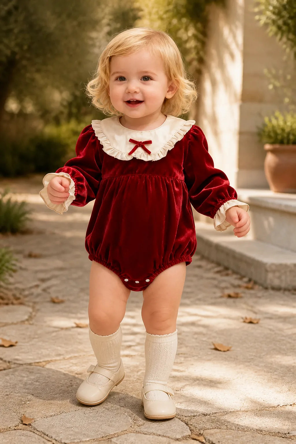 Baby Bow Collar Christmas Romper