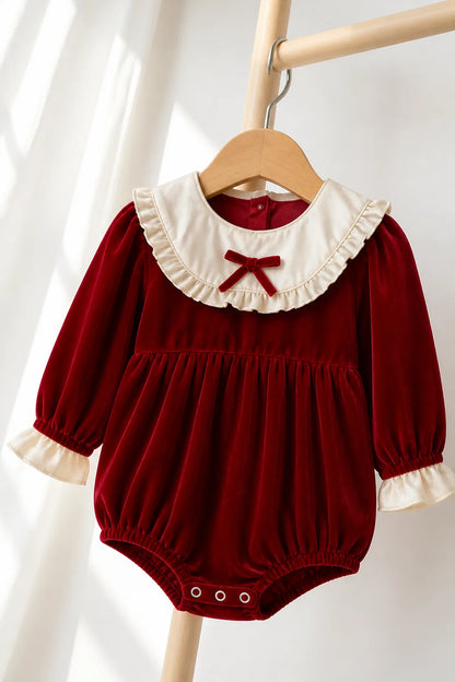 Baby Bow Collar Christmas Romper
