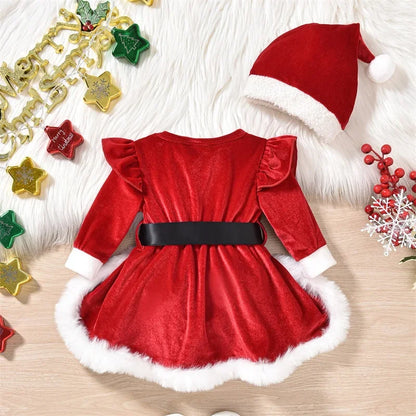Baby Girl Christmas Romper Dress Set