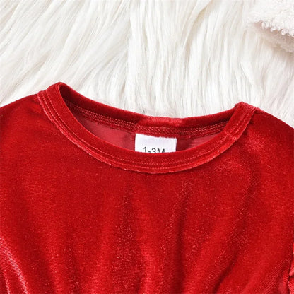 Baby Girl Christmas Romper Dress Set