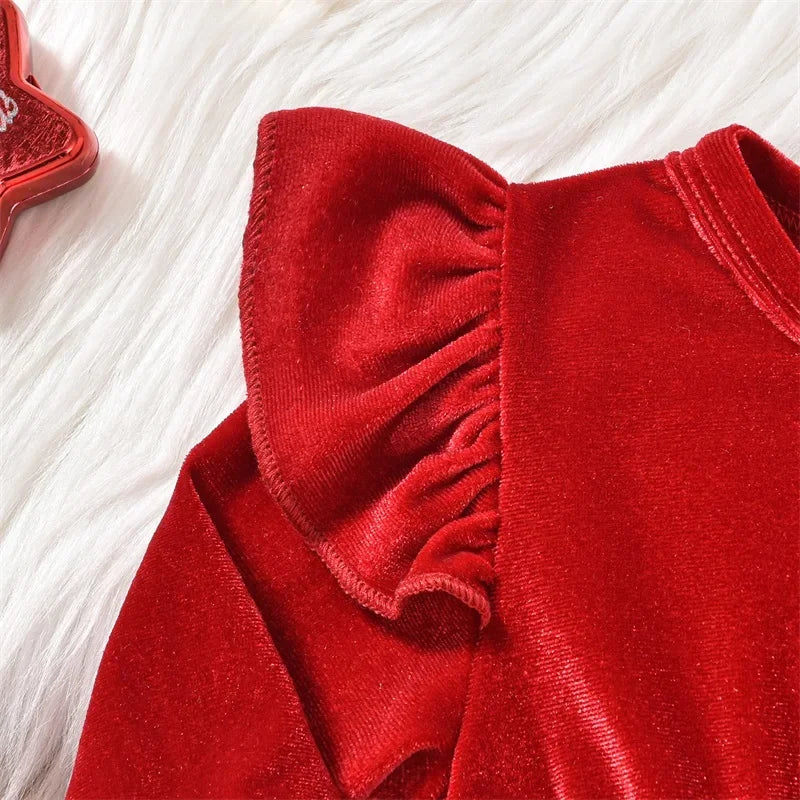 Baby Girl Christmas Romper Dress Set