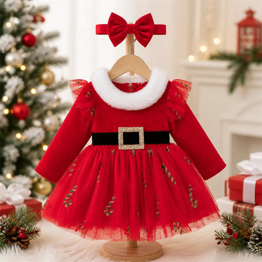 Baby Girl Christmas Tulle Dress Set