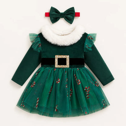 Baby Girl Christmas Tulle Dress Set