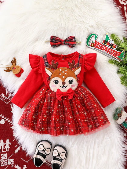 Baby Girl Reindeer Christmas Dress